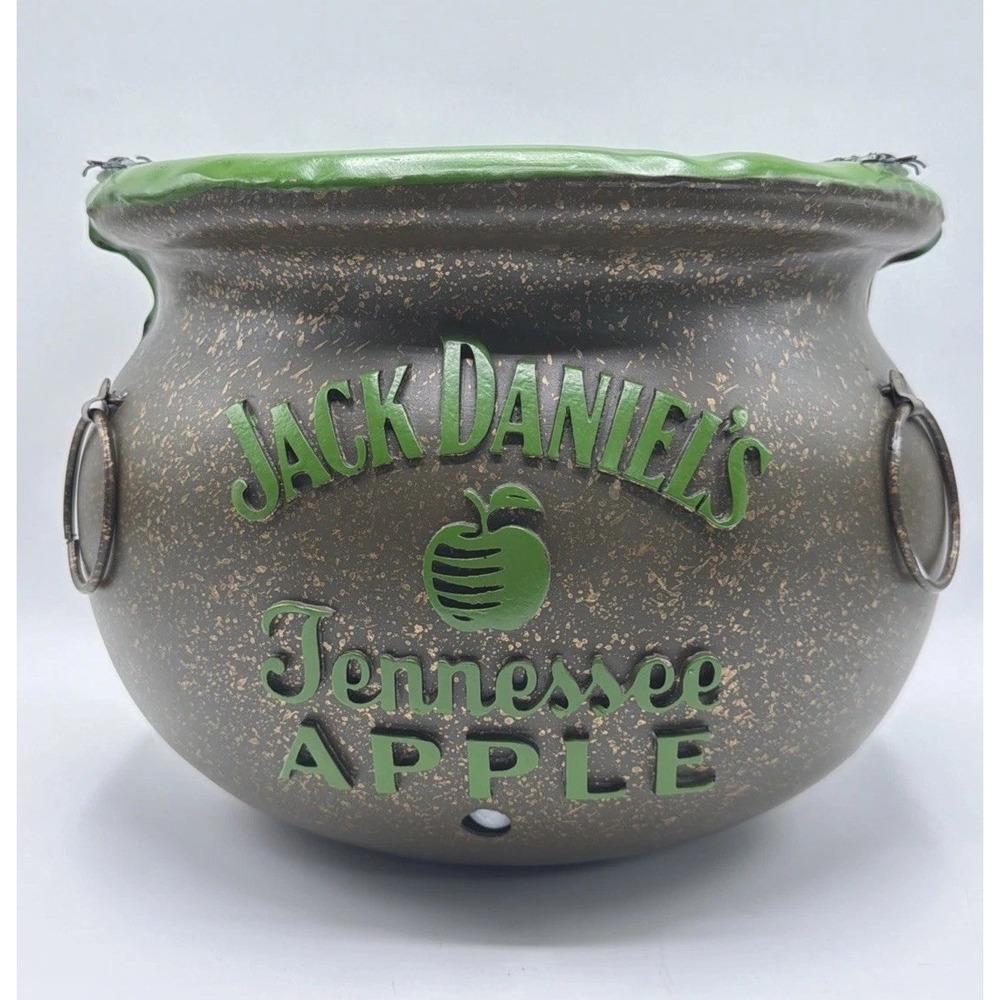 Rare Jack Daniel's Tennessee Whiskey Halloween Cauldron. Lights Up w/Bubble Soun